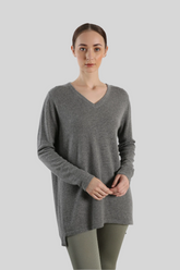 Grey V-neck Cashmere sweater