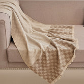 Checkered Silk Cashmere Boucle Throw : Blair