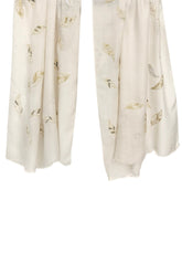 Silk Cashmere - Ivory Leaf Sequined Scarf