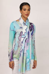 Turquoise Silk Blend Matching Set