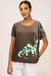 Brown Contemporary Cotton Sweater