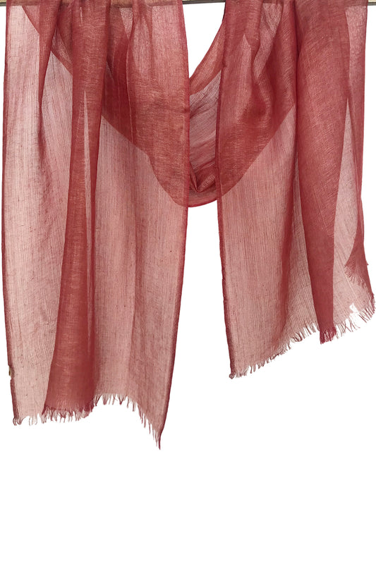 Red Silk Linen Cashmere Scarf
