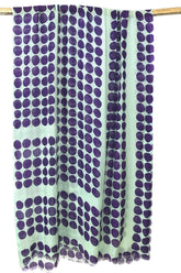 wool cashmere mint & navy framed polka dot scarves