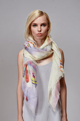Kites Silk Linen Scarf