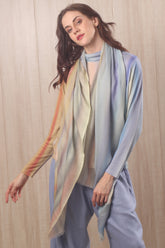 Wool cashmere pastle color play scarf
