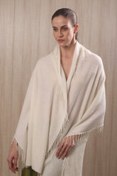 Ivory pure cashmere glimmer scarf