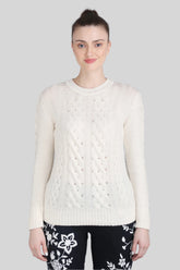 Cable knit cashmere sweater