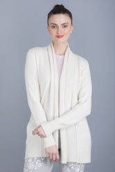 Pure White Cashmere Cardigan