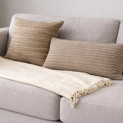 Space Dyed Cotton Wool Cushion - Azalea