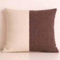 Ivory and Espresso Alpaca Boucle Cushion - Ingrid