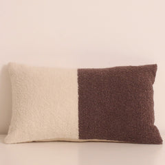 Ivory and Espresso Alpaca Boucle Cushion - Ingrid