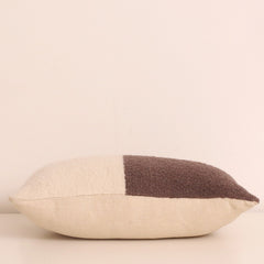 Ivory and Espresso Alpaca Boucle Cushion - Ingrid