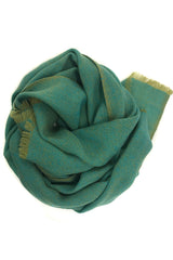 Turquoise Wool Chambray Men Scarf