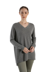 Grey V-neck Cashmere sweater