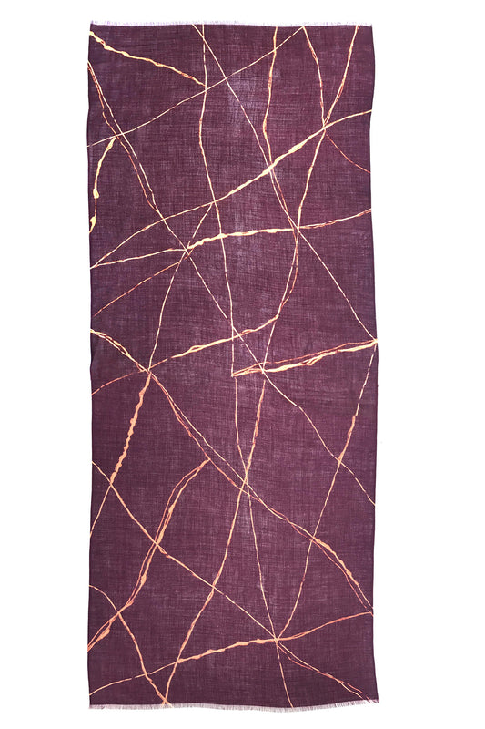 Wine Abstract Cashmere Scarf