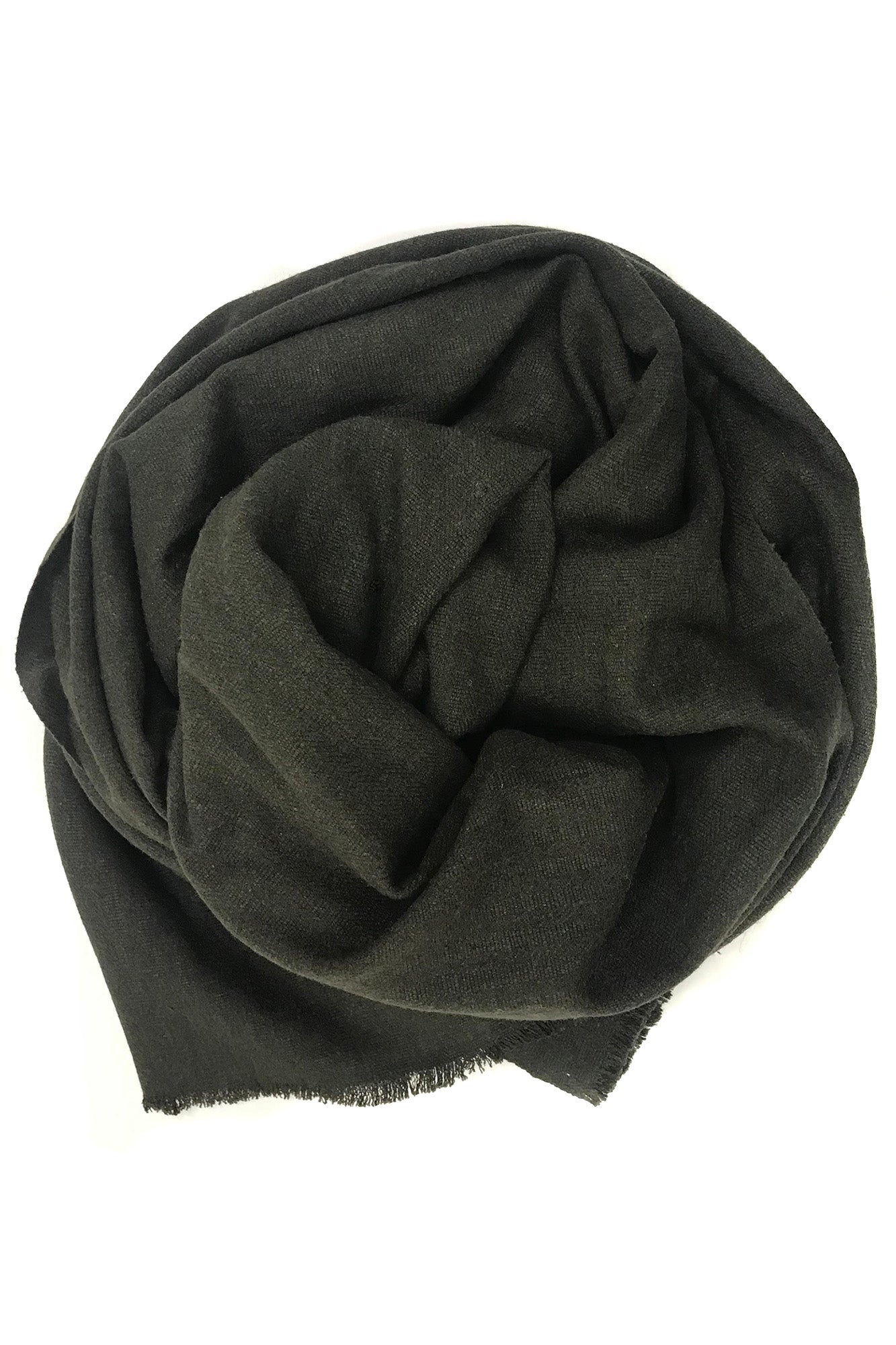 Olive Silk Cashmere Scarf –