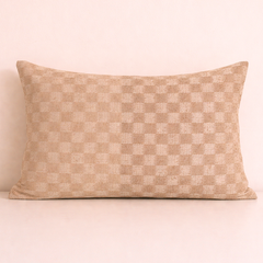 Checkered Silk Cashmere Boucle Cushion - Elanor
