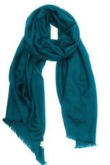 Teal  Modal Silk Wool Cashmere Men Scarf