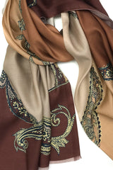 Brown Silk Paisely Scarf