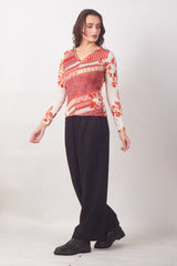 Tones of Red Round-neck Top