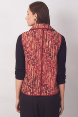 Batik in Red & Golden Cotton Jacket