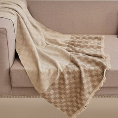 Checkered Silk Cashmere Boucle Throw : Blair