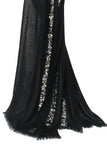 Silk Cashmere Black sequined scarf