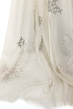 Silk Cashmere - Ivory Geometric Sequin scarf