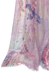 Silk Linen Cashmere - colour burst paisley scarf