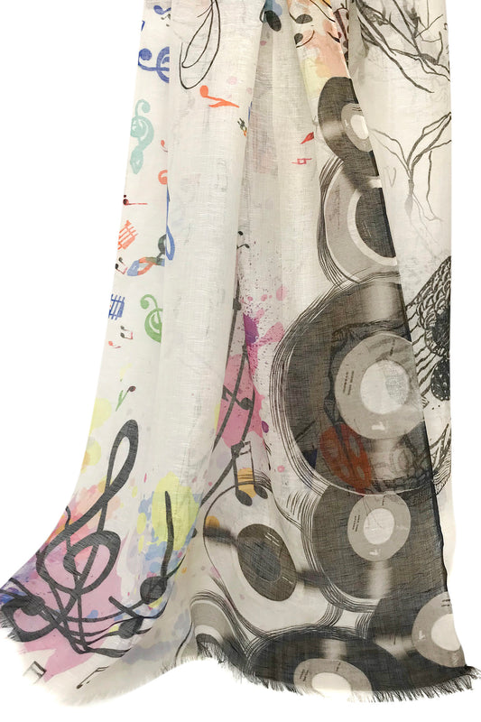Silk Linen - Colour of music scarf