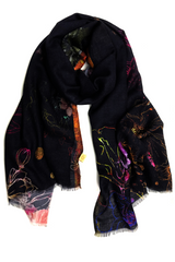 My garden at Midnight Wool Scarf