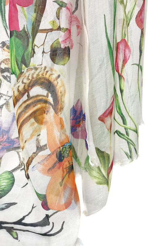 Silk Linen - Colours of a meadow Scarf