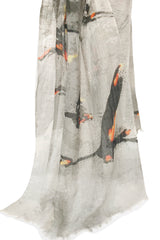 Silk Linen Cashmere - Fiery Stork Scarf