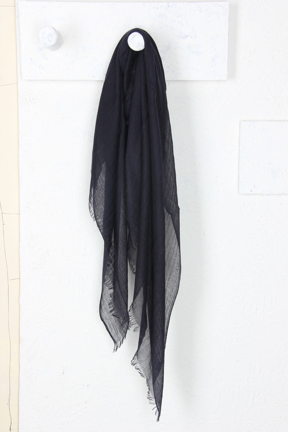 Black Silk Cashmere Scarf