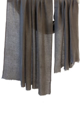 Charcoal grey pure cashmere scarf