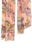 Peach Paisely Bamboo Silk Cashmere Scarf