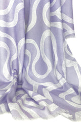 Lavender Abstract Modal Silk Wool Scarf