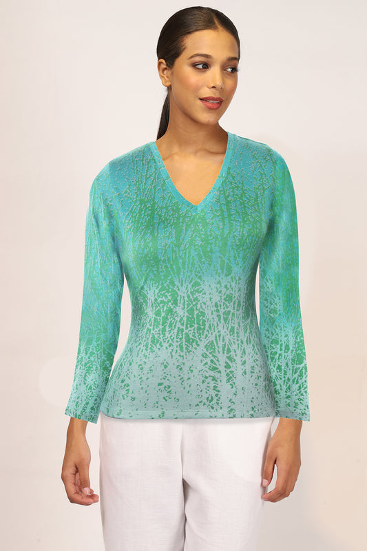 Turquoise Contemporary Cashmere Silk Sweater