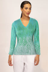 Turquoise Contemporary Cashmere Silk Sweater