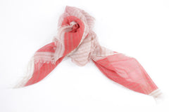 Shaded Striper Pink & Red Silk Cashmere Scarf