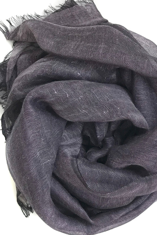 Charcoal Silk Linen Cashmere Scarf