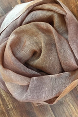 Dark Brown Ombre Silk Linen Cashmere