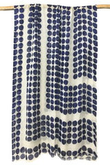 wool cashmere black & white framed polka dot scarves