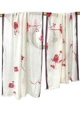 wool cashmere red & white geranium scarf