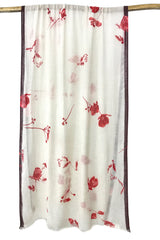 wool cashmere red & white geranium scarf