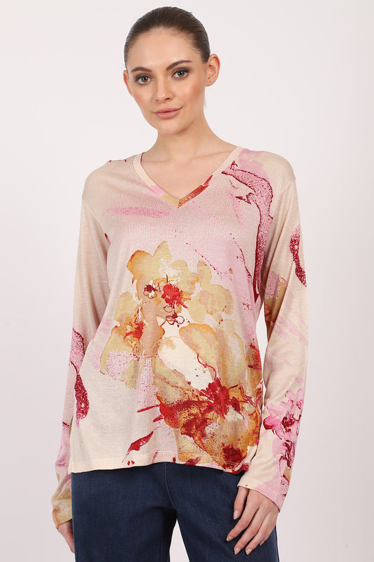 Silk Cashmere - Watercolour Floral T shirt