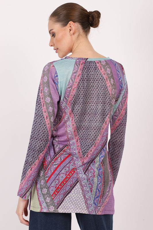 Silk Cashmere - Geometry in Painting Top
