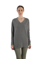 Grey V-neck Cashmere sweater