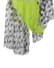Green & Grey Contemporary Silk Cashmere Scarf