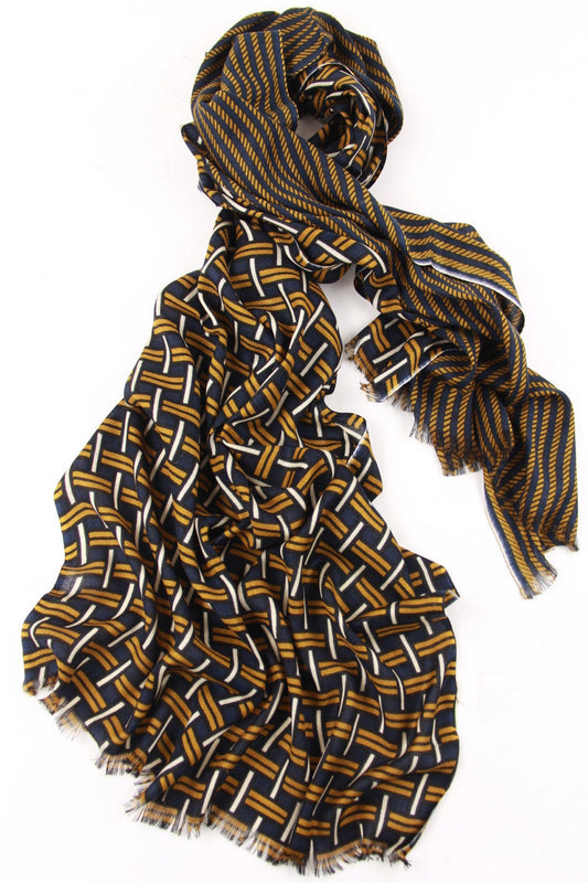 Brown Contemporary Modal Silk Wool Cashmere Scarf